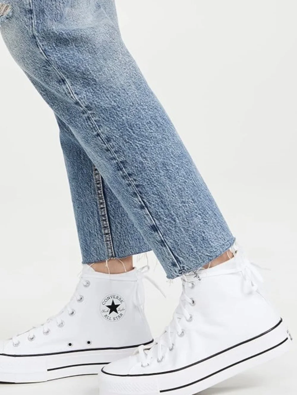 Converse Women’s White High-Top Canvas Jeans Sneakers